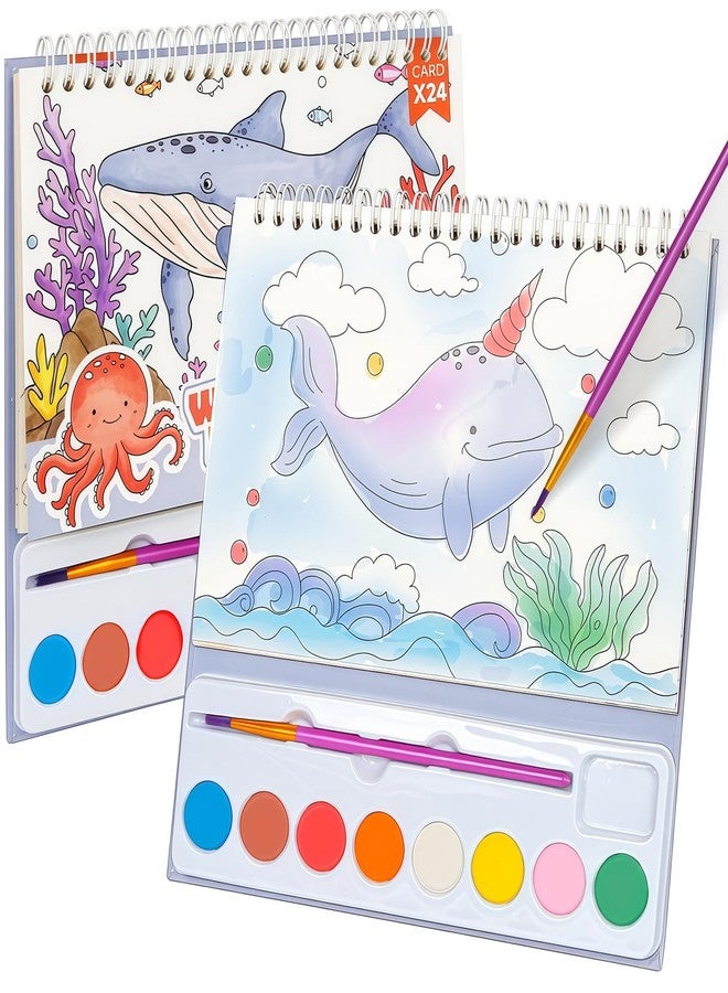 ROOCHKD Mess Free Paint with Water Watercolor Book, Portable Spiral-bound Painting Art Set New Year Gifts for Kids, Travel friendly - Image 1